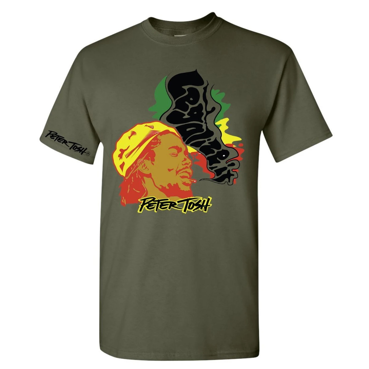 Peter Tosh Up In Smoke Green T-Shirt