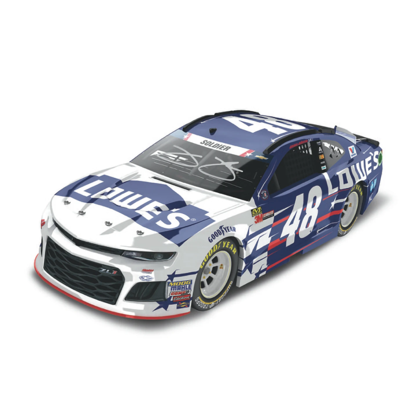 AUTOGRAPHED Jimmie Johnson 2018 NASCAR Cup Series No. 48 Patriotic HO 1:24 Die-Cast