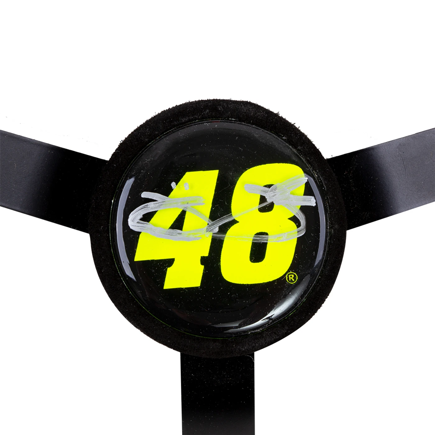Autographed Jimmie Johnson Custom  Replica Mini Steering Wheel - measures 8 1/4 inches in diameter