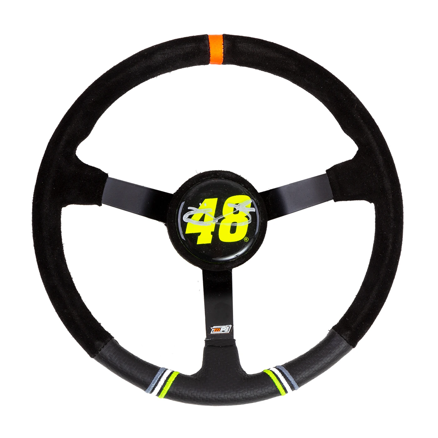 Autographed Jimmie Johnson Custom  Replica Mini Steering Wheel - measures 8 1/4 inches in diameter