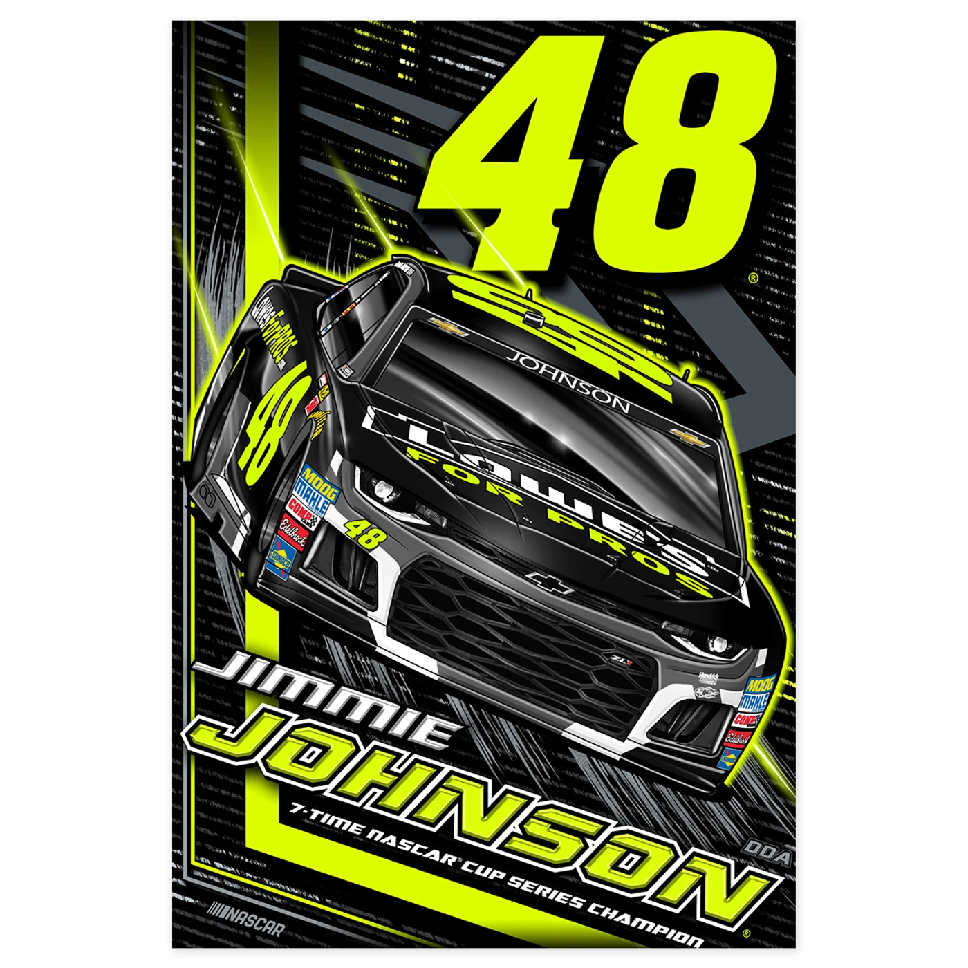 Jimmie Johnson #48 2018 NASCAR Fluorescent Poster - 24"x36"