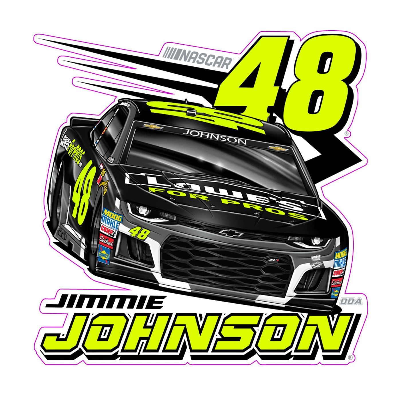 Jimmie Johnson #48 2018 NASCAR Fluorescent Decal - 6"x6"