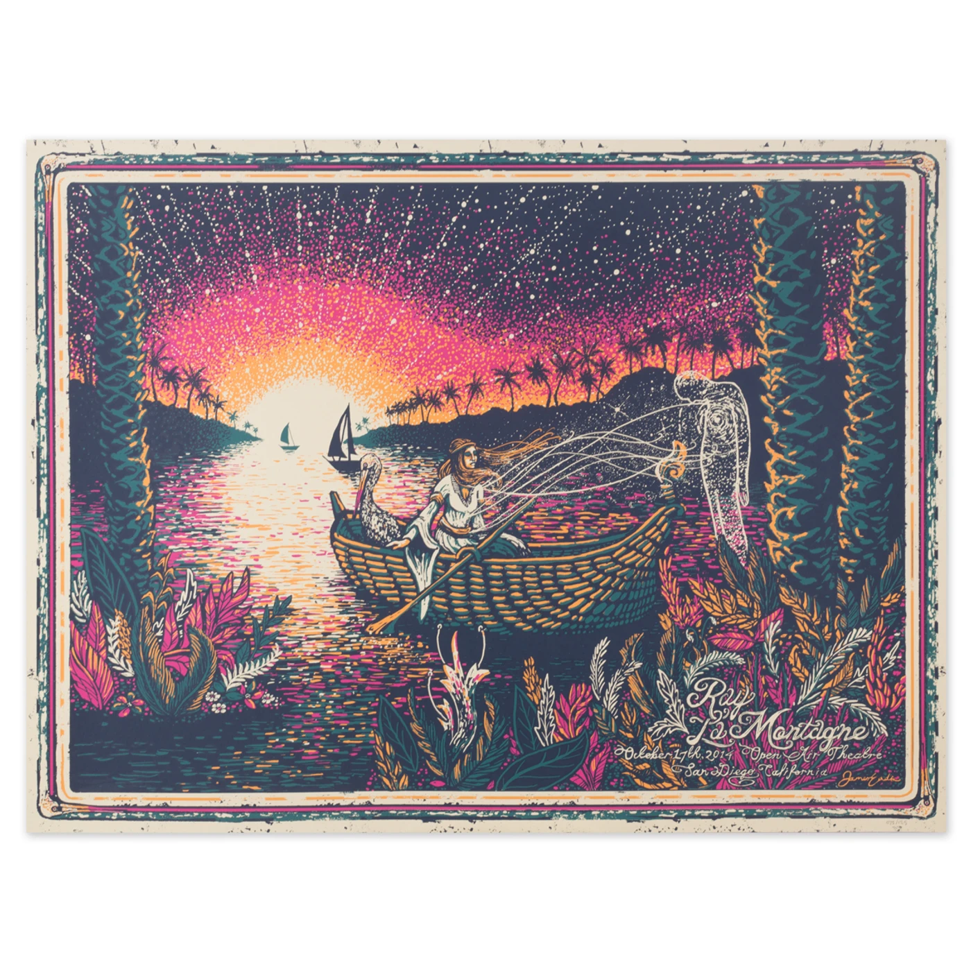 Ray LaMontagne 2014  San Diego, CA. Event Poster