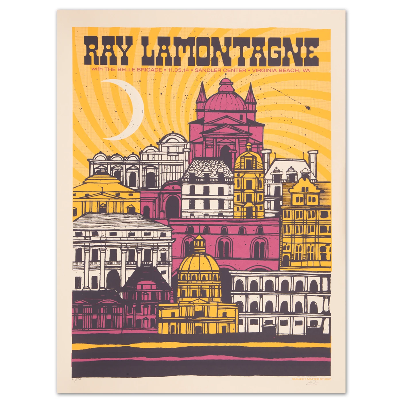 Ray LaMontagne 2014 Virginia Beach, VA. Event Poster