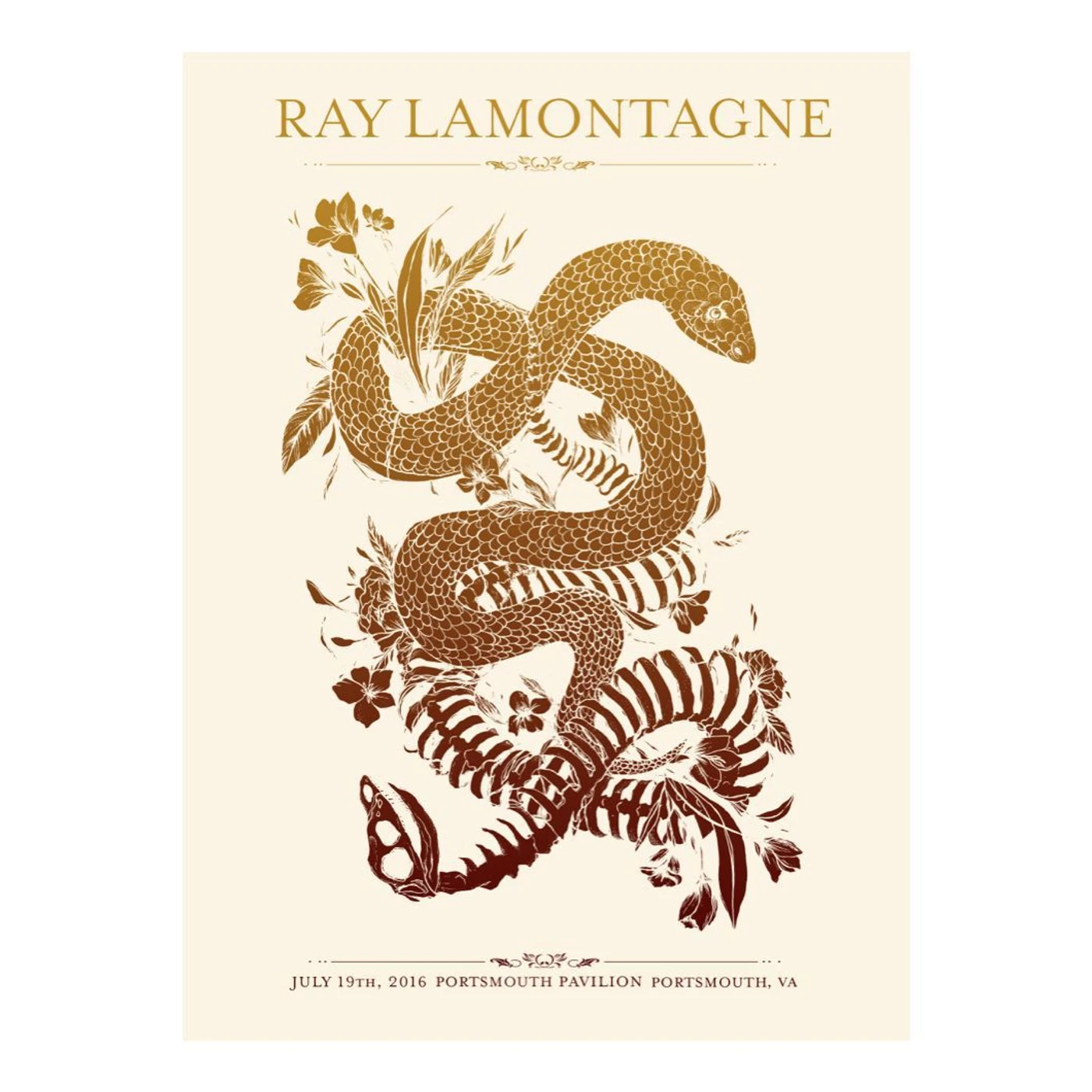 Ray LaMontagne The Ouroboros Tour 2016 - Portsmouth, VA Poster