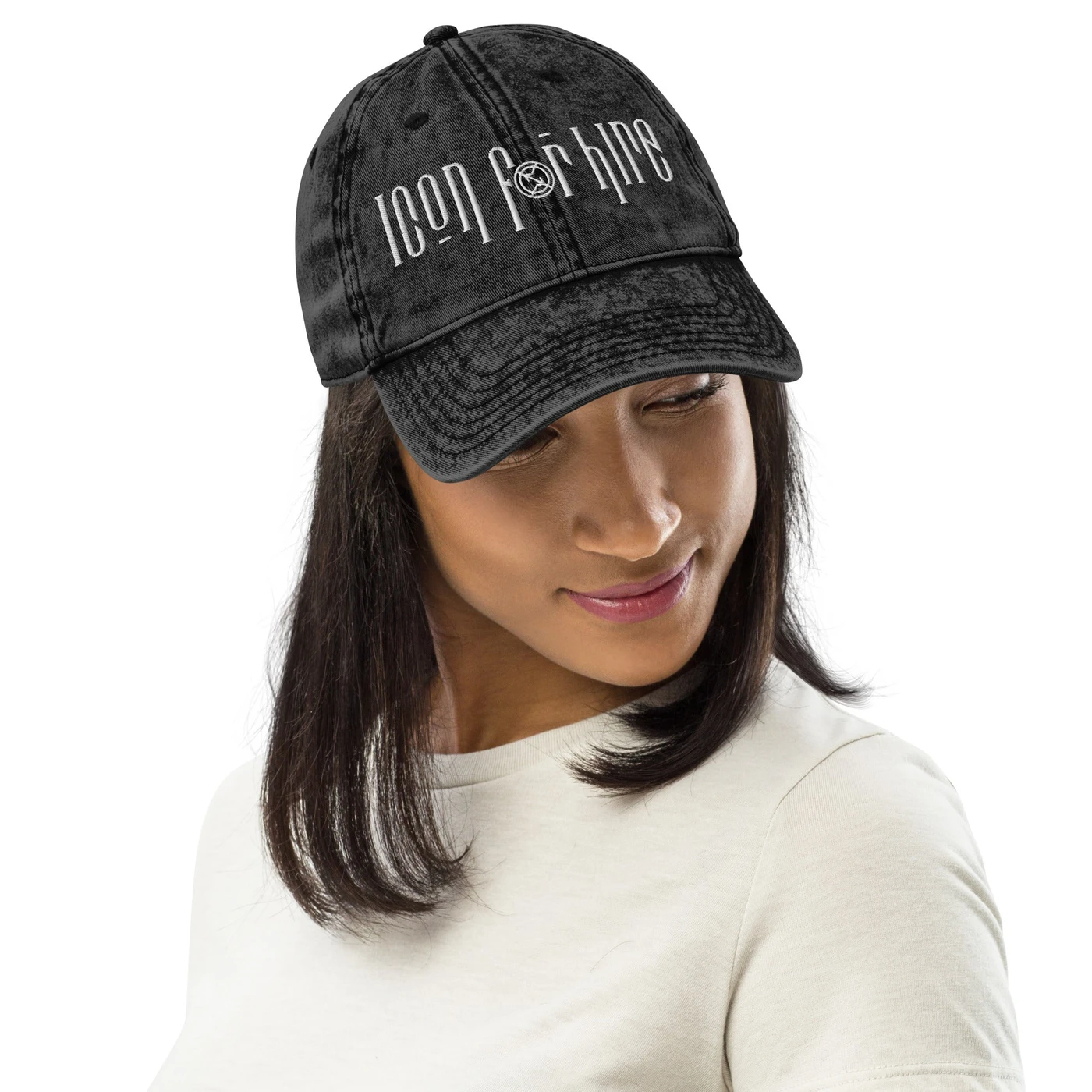 Icon For Hire Vintage Twill Cap Embroidered Logo