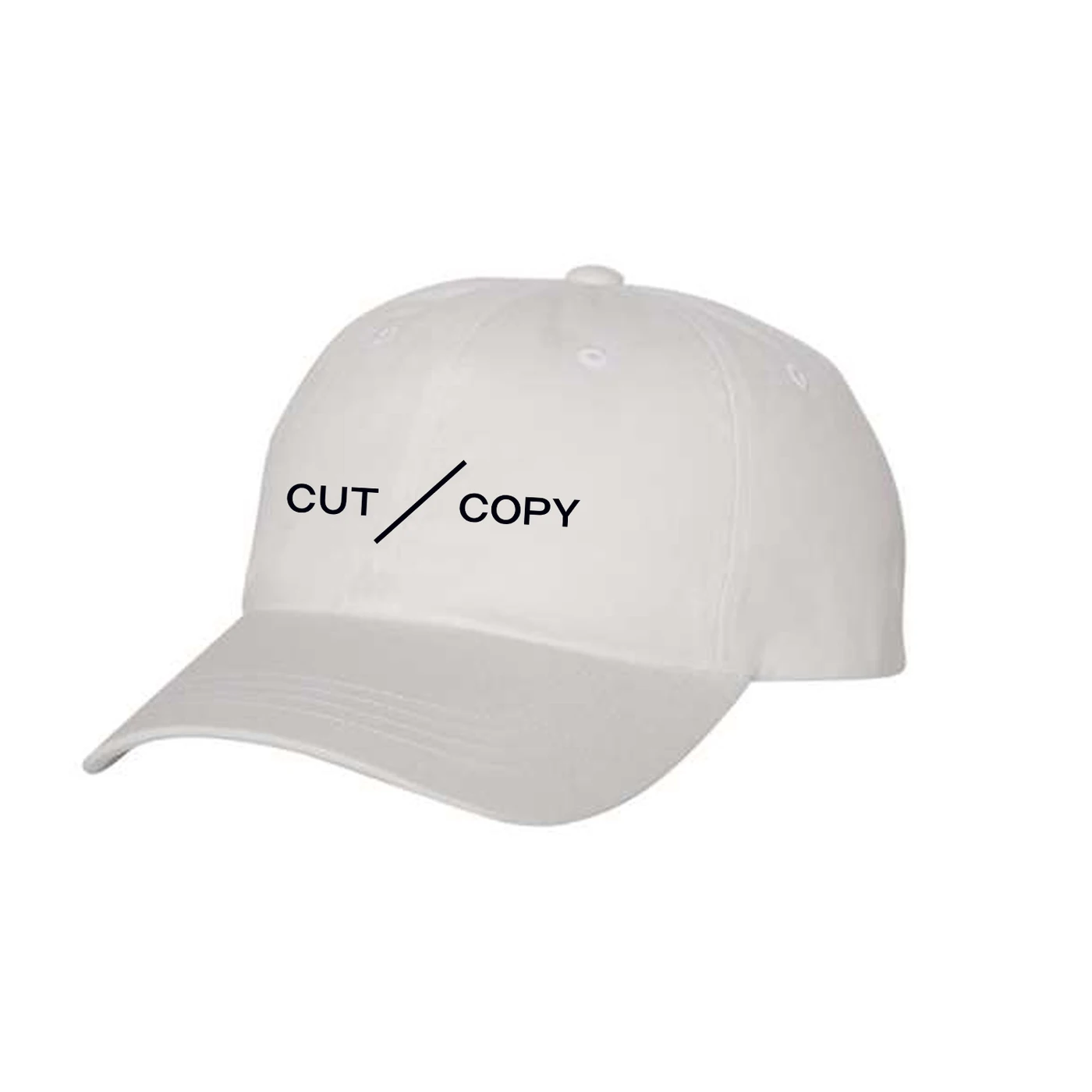 Cut Copy White Dad Hat  Logo Minimal Adjustable Cap