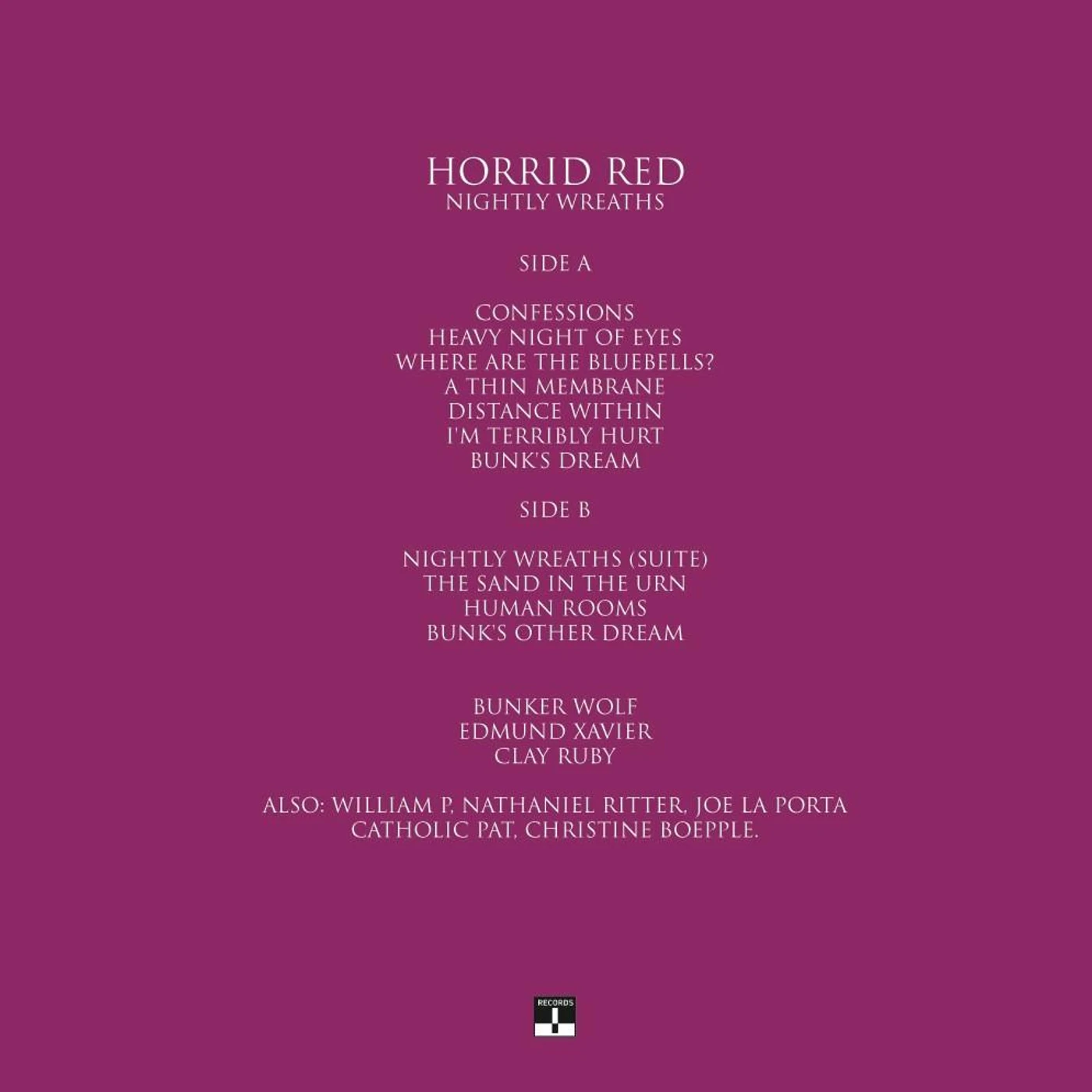Terrible Records Horrid Red 'Nightly Wreaths' - CD