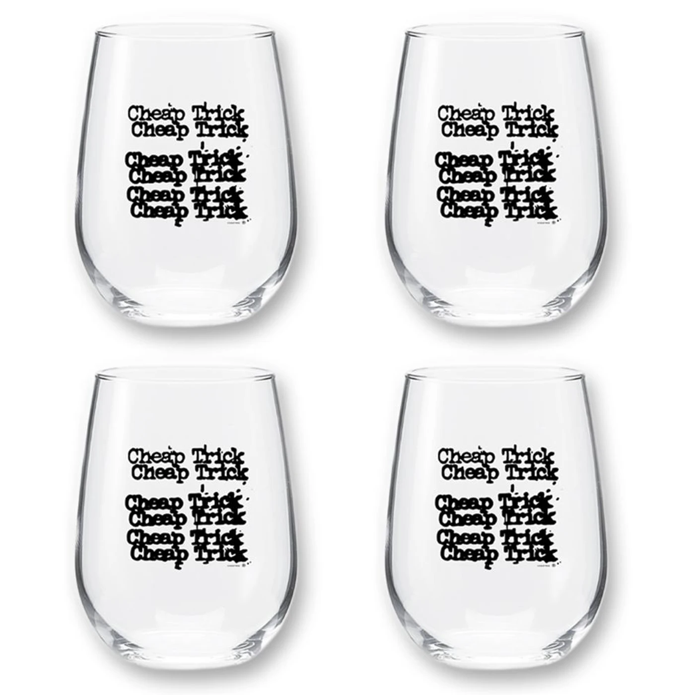 Cheap Trick Logo Wine Glass Set