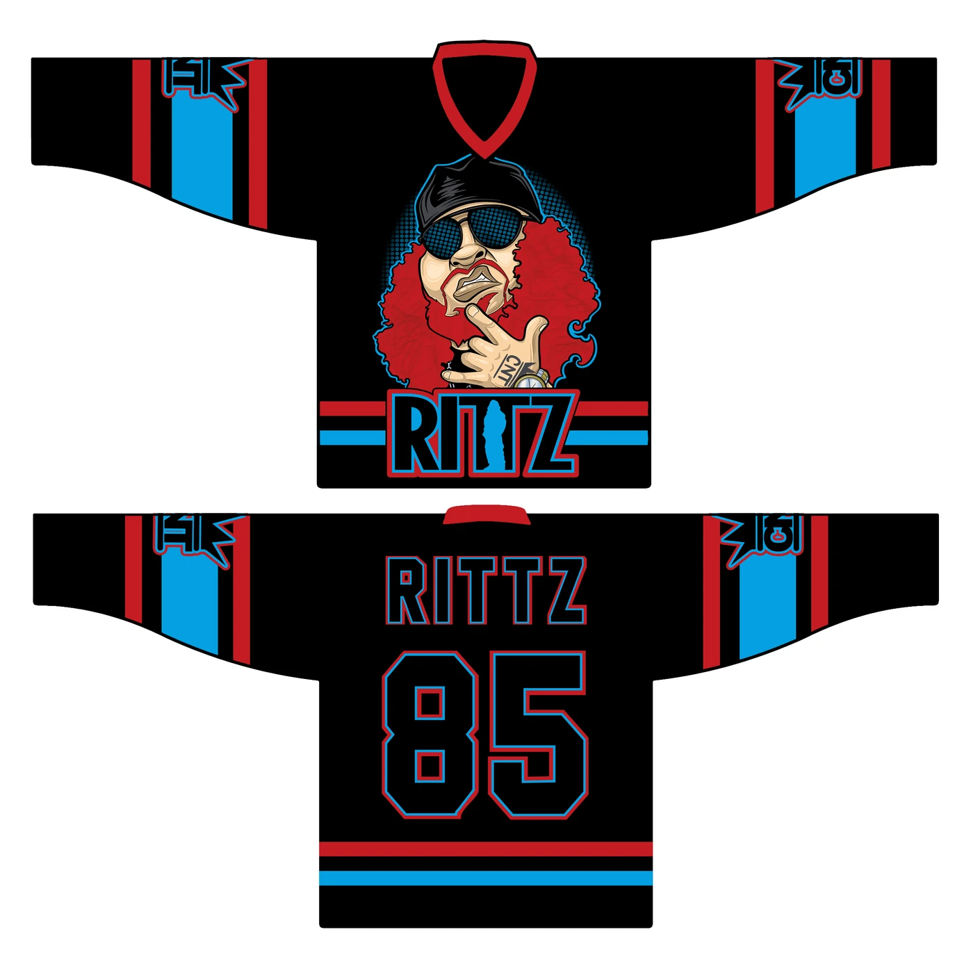 Rittz Cartoon Sublimated Hockey Jersey
