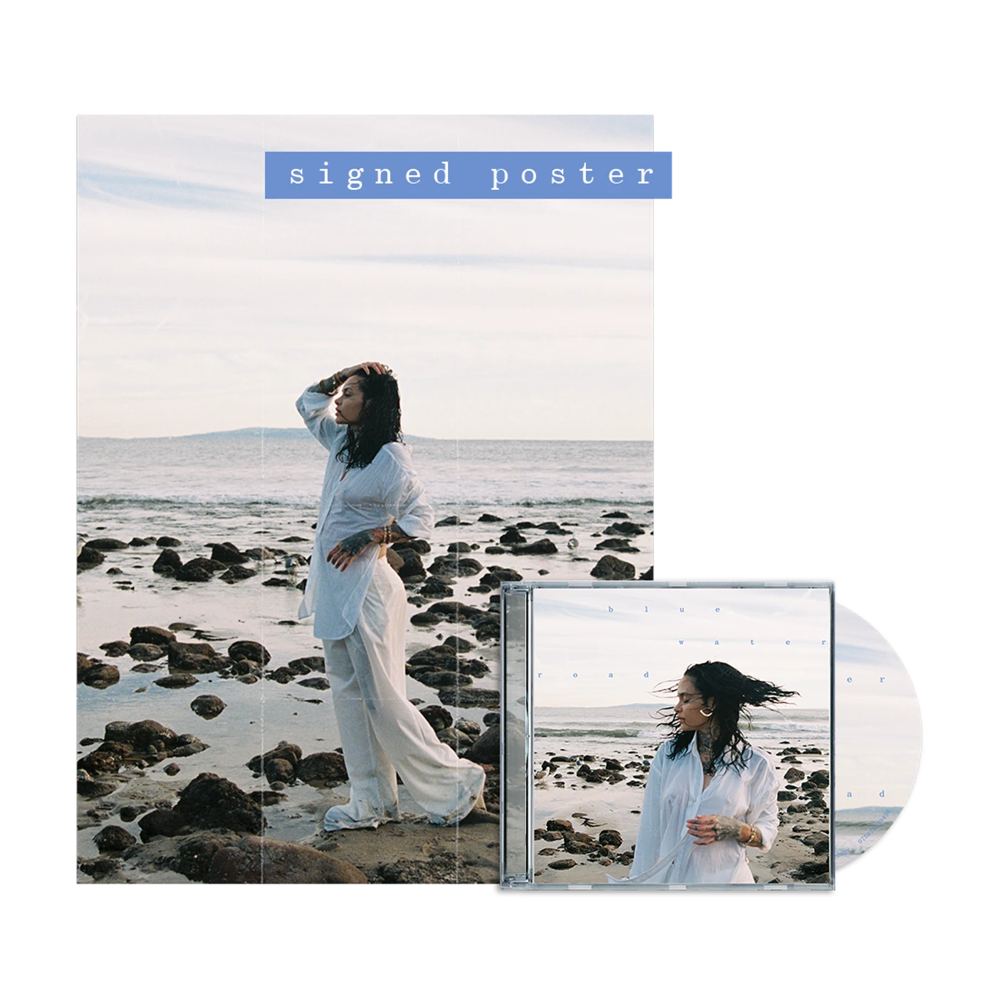 Kehlani blue water road CD with Autographed Poster