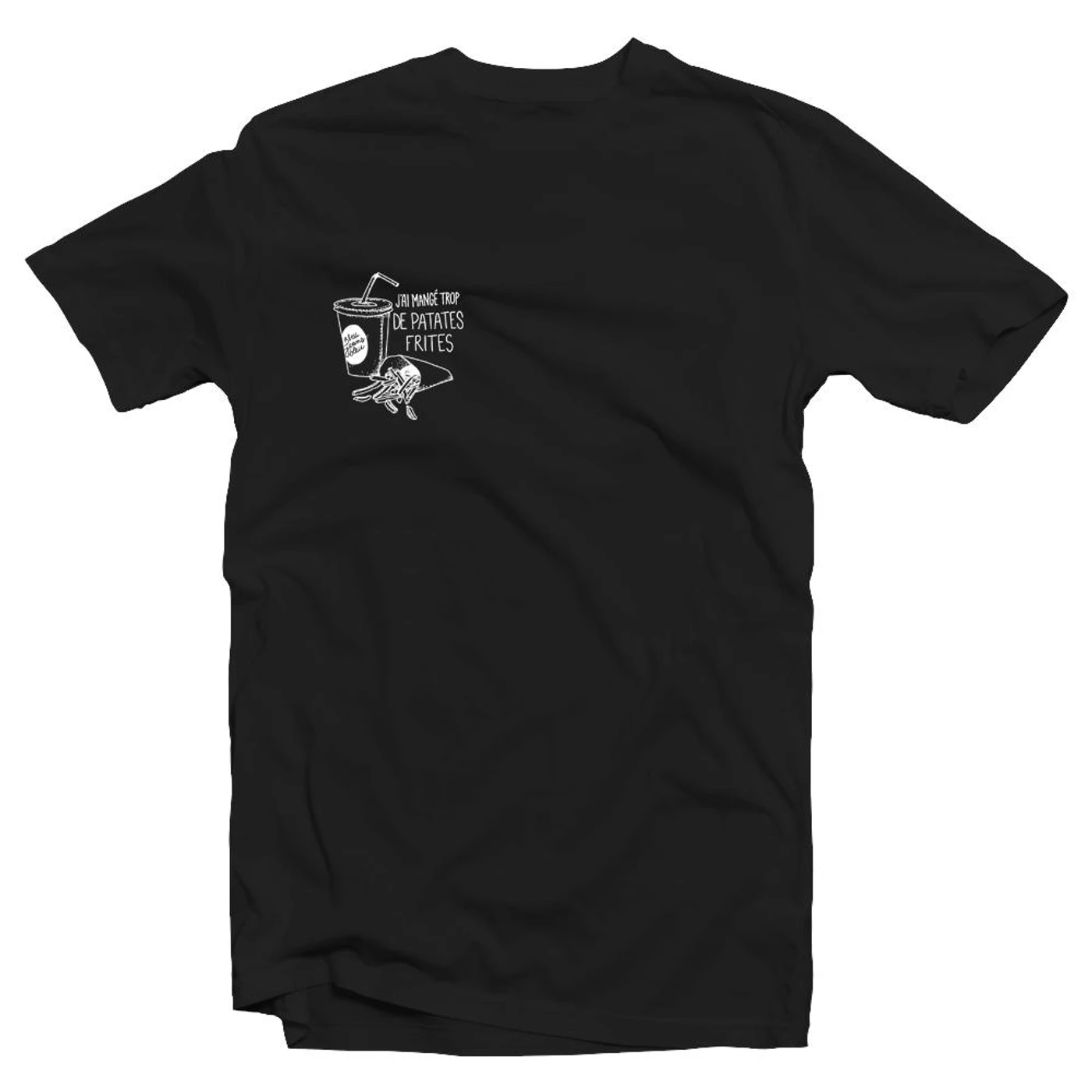 Bleu Jeans Bleu / J'ai mangé trop de patates frites - T-Shirt noir enfant
