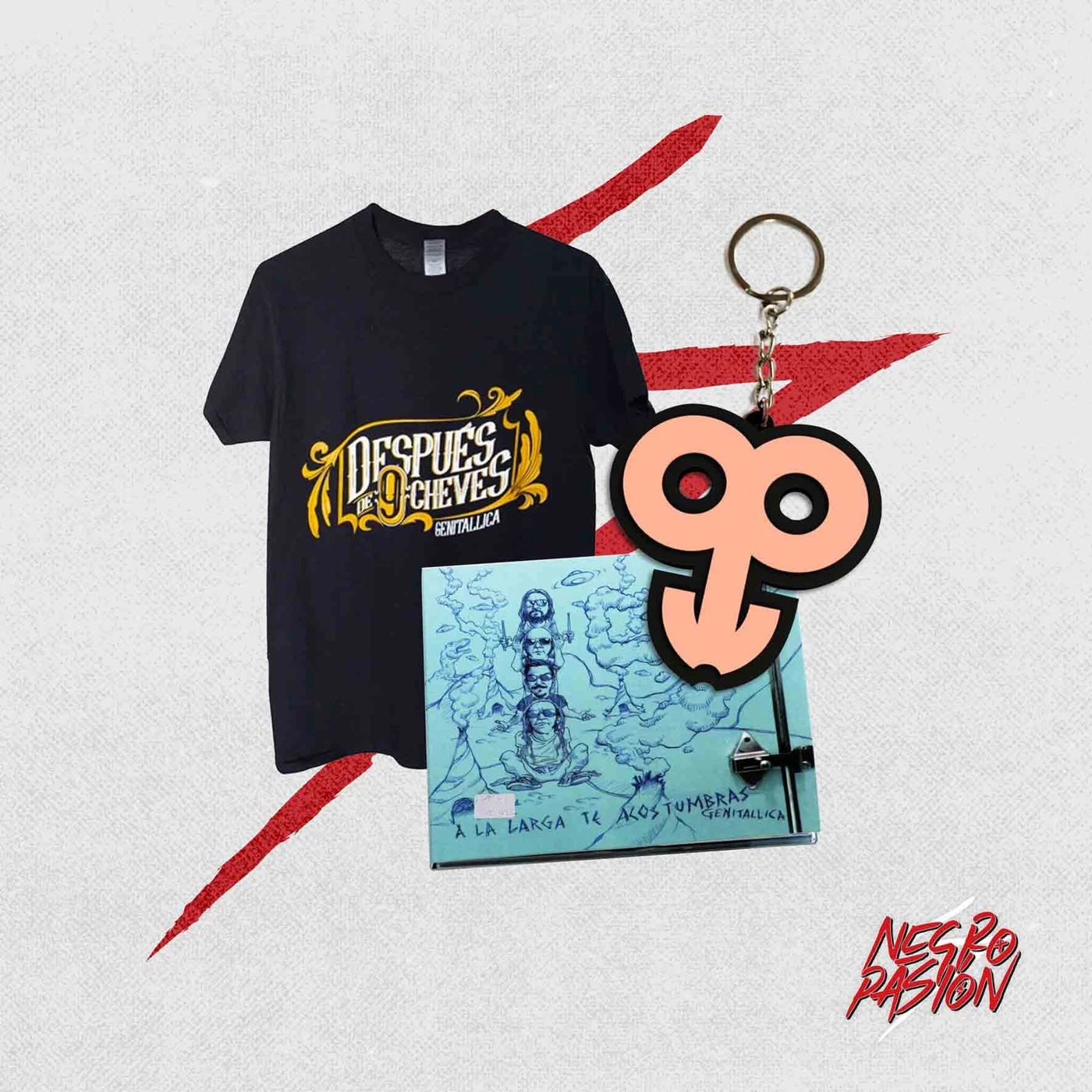 Combo - Genitallica - Camiseta + Disco + Llavero