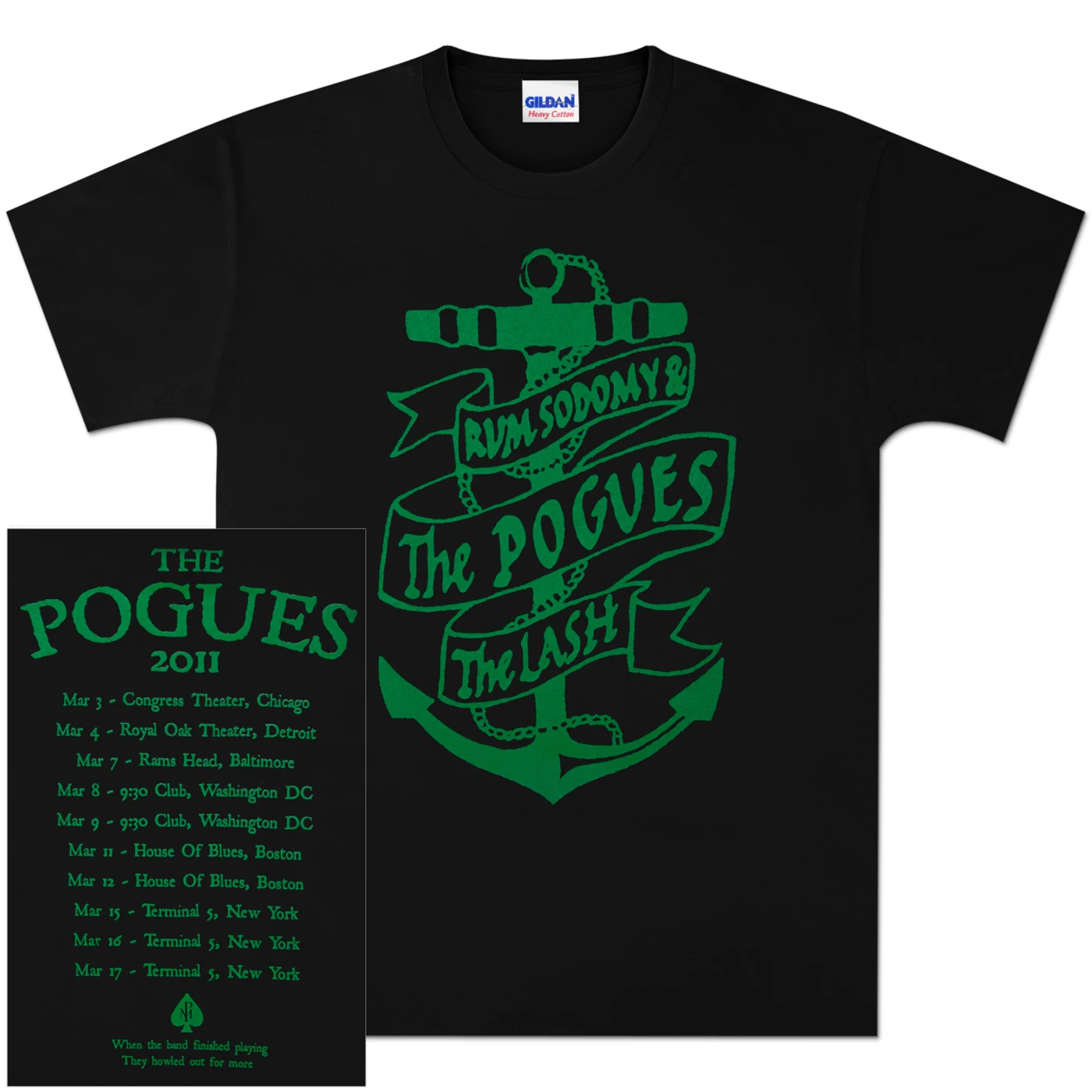 The Pogues Anchor 2011 Tour T-Shirt