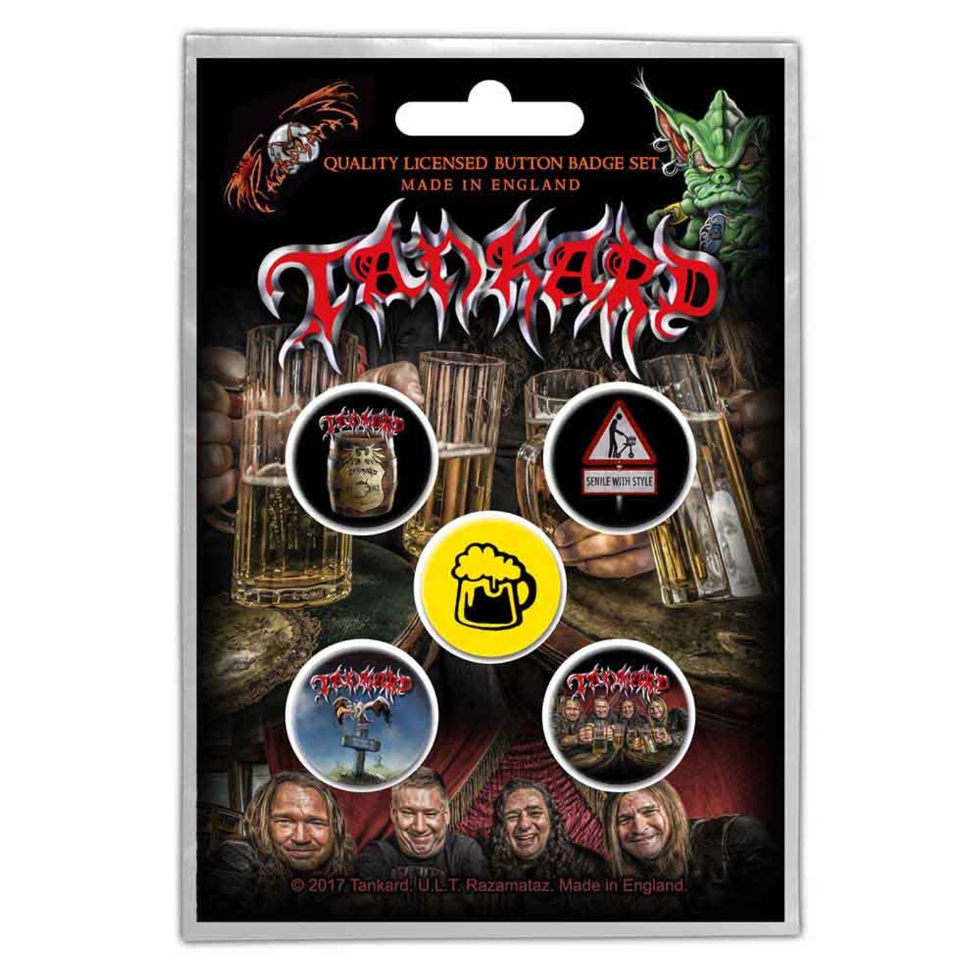 Tankard Plastic Pin Badge - One Foot In The Grave