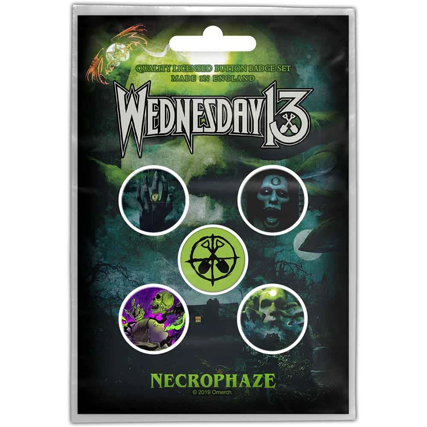 Wednesday 13 Plastic Pin Badge - Necrophaze