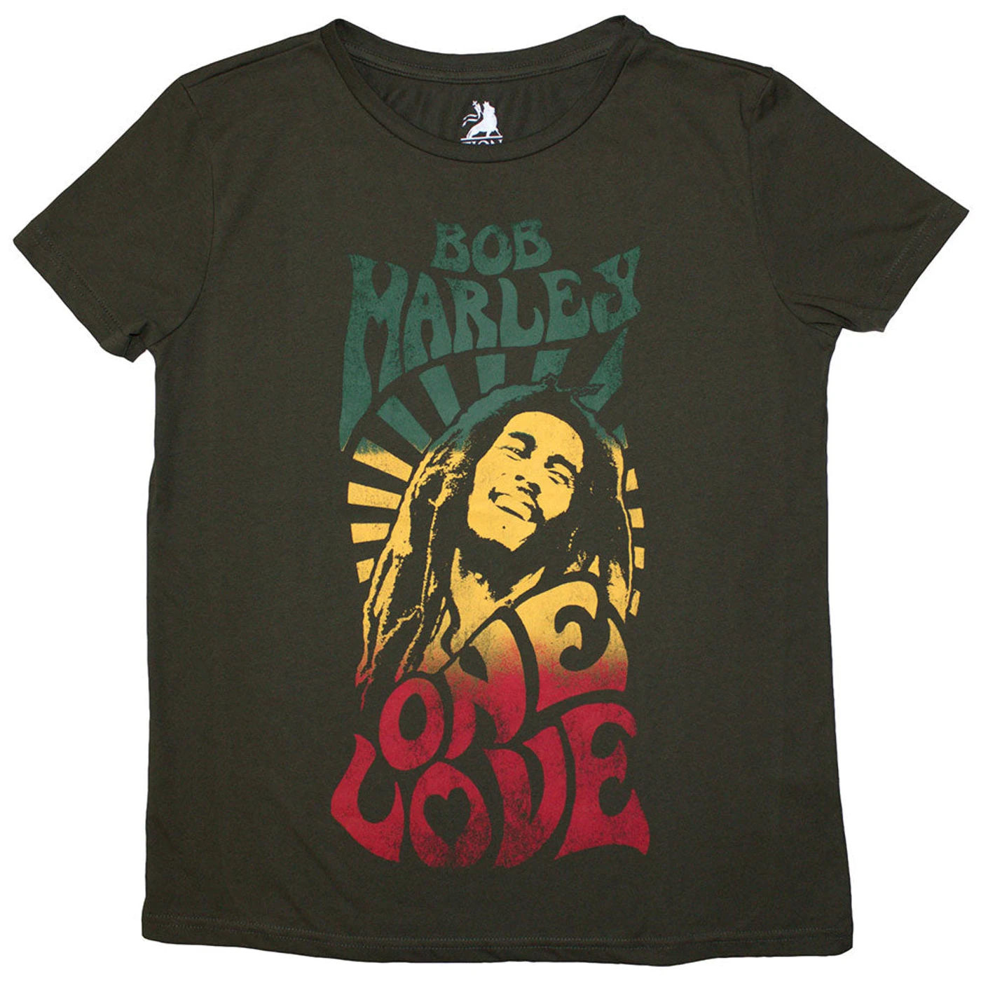 Bob Marley T Shirt - One Love Gradient Stone Wash