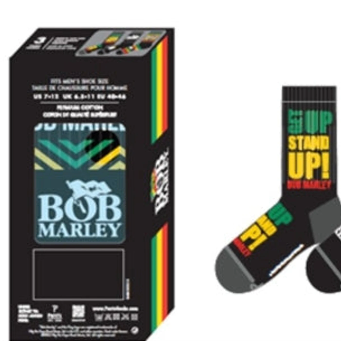 Bob Marley Socks - Bob Marley Socks 3 Pack In Gift Box (One Size)