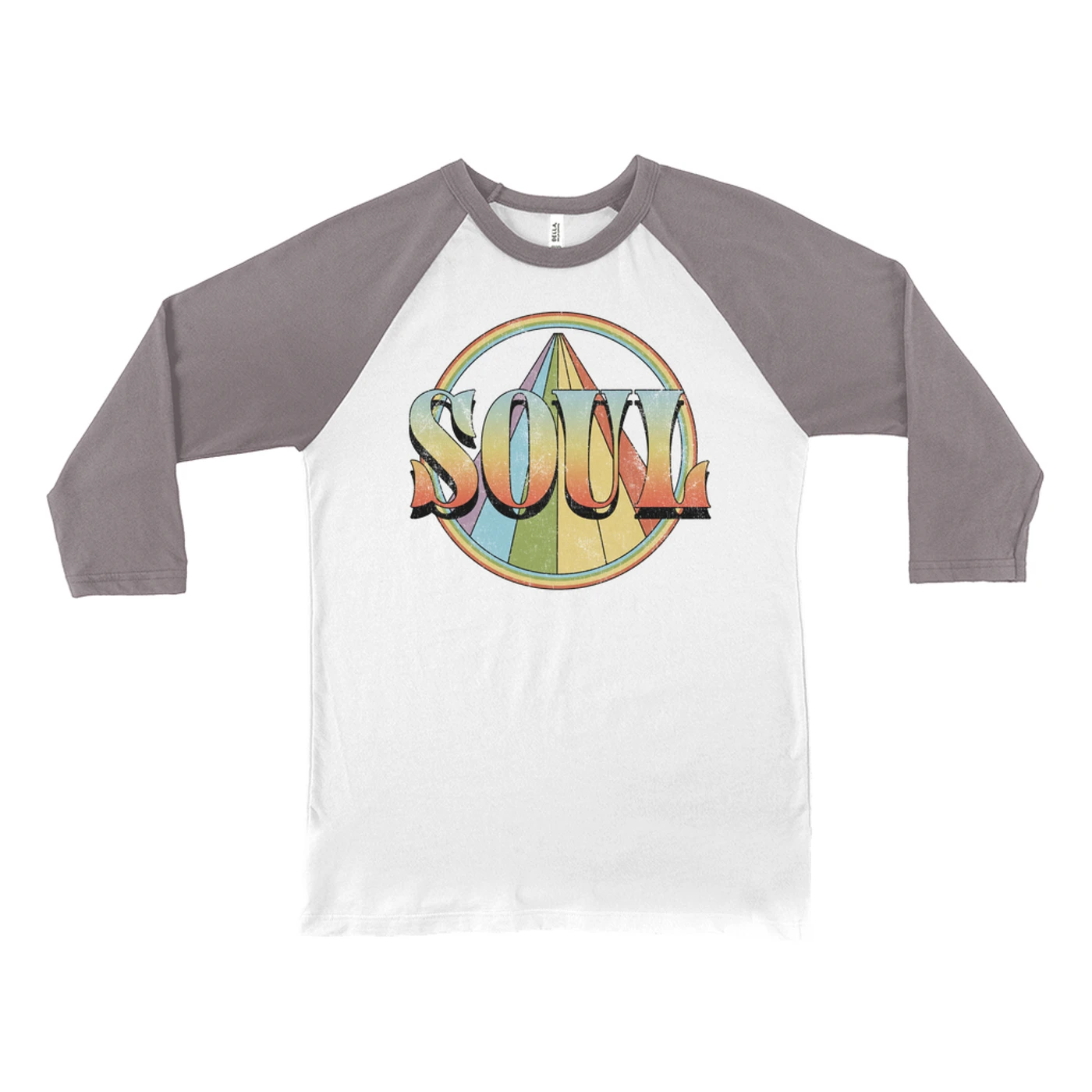 Music Life - Soul Merchbar Music Life 3/4 Sleeve Baseball Tee | Retro Soul Distressed Merchbar Music Life Shirt