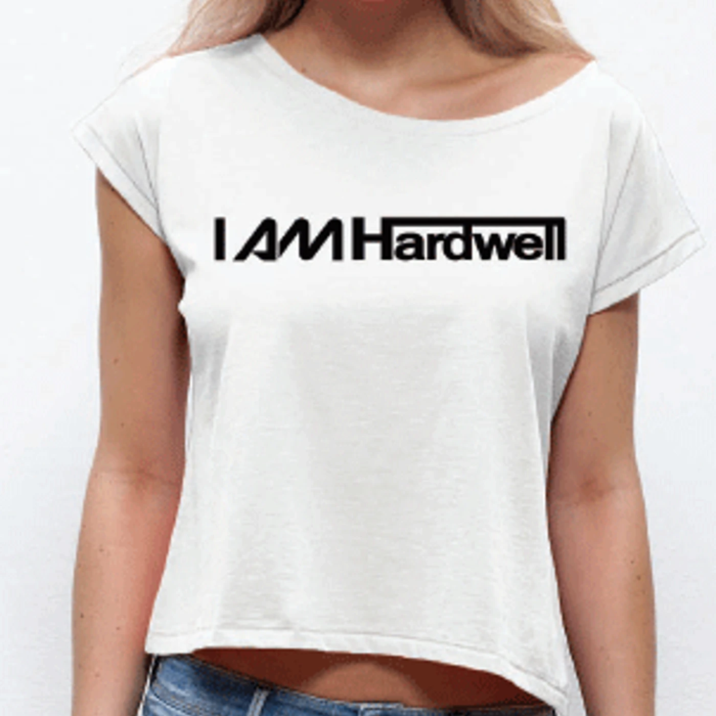 Hardwell Logo Horizontal Batwing Girls White Tshirt
