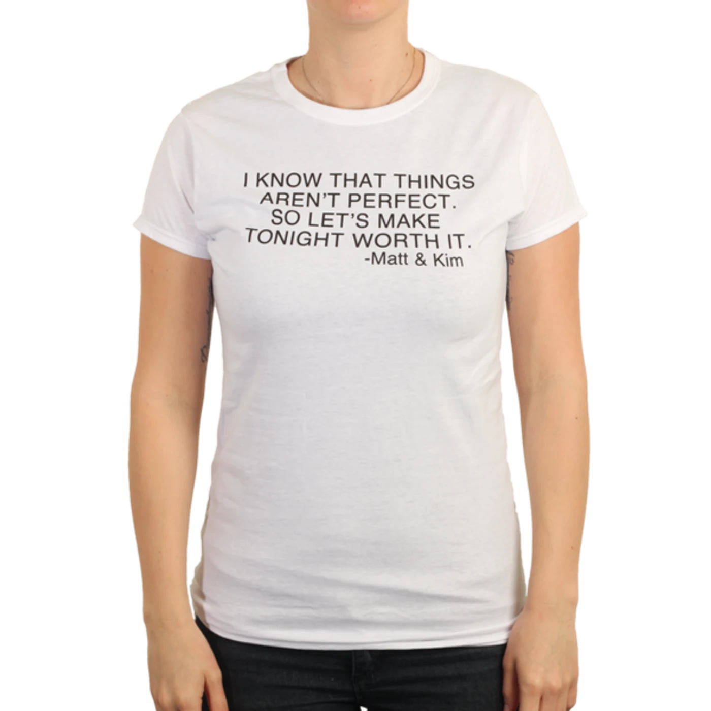 Matt and Kim Womens Now Lyric White Tee