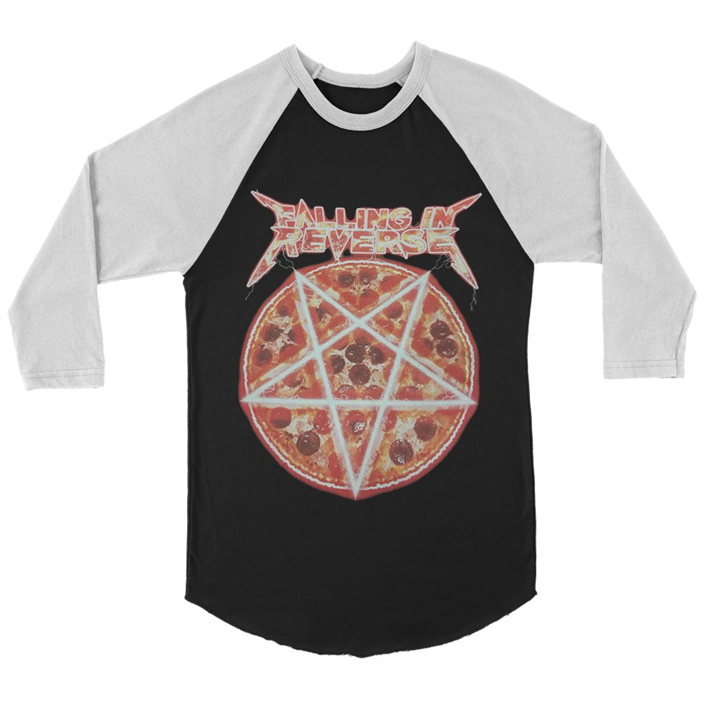 Falling In Reverse Pizza Raglan (Black/White)