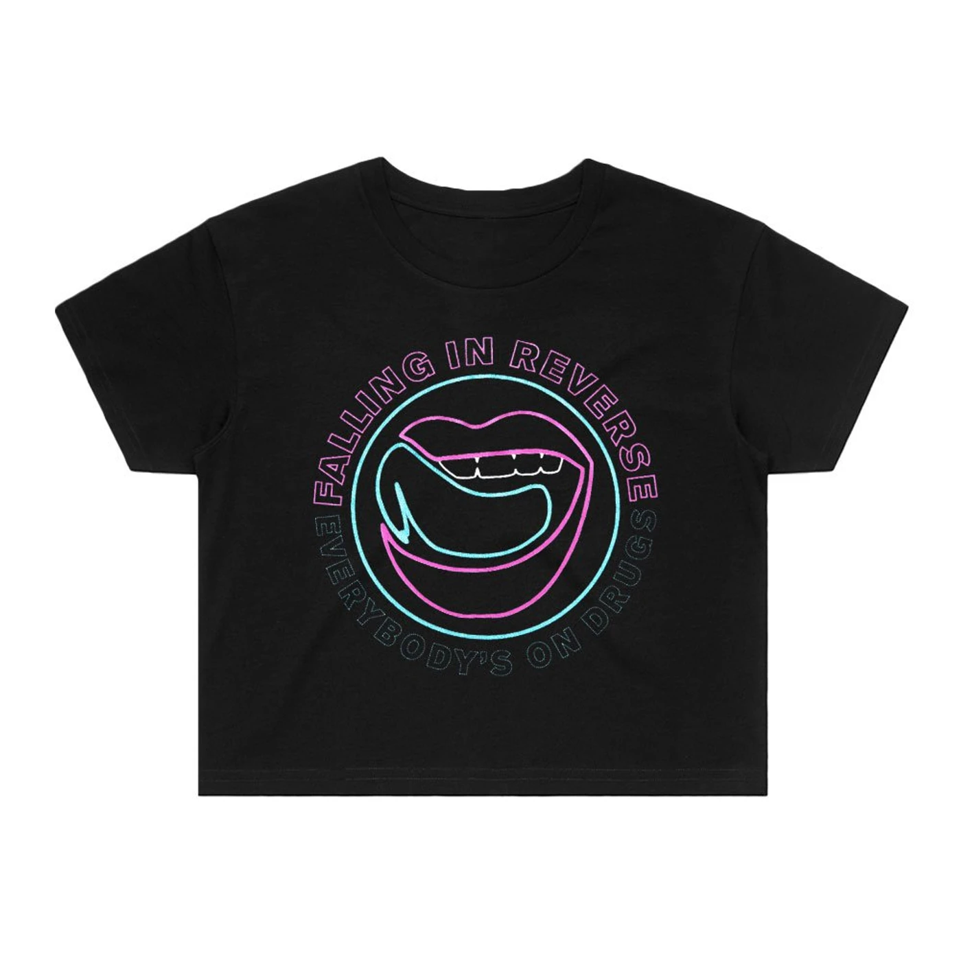 Falling In Reverse Logo Women's Crop Tee (Black)