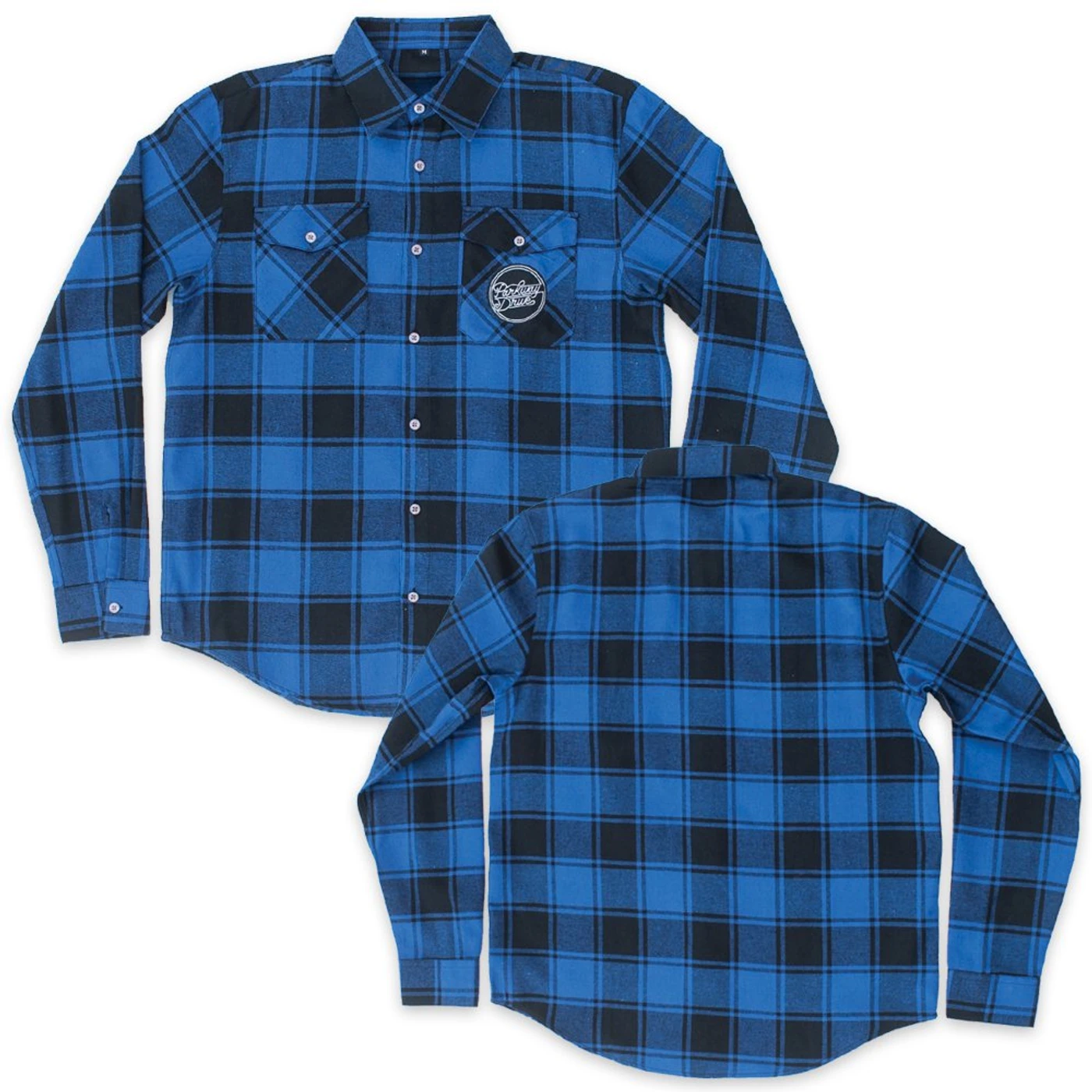 Parkway Drive Script Logo Patch Flannel (Blue/Black)
