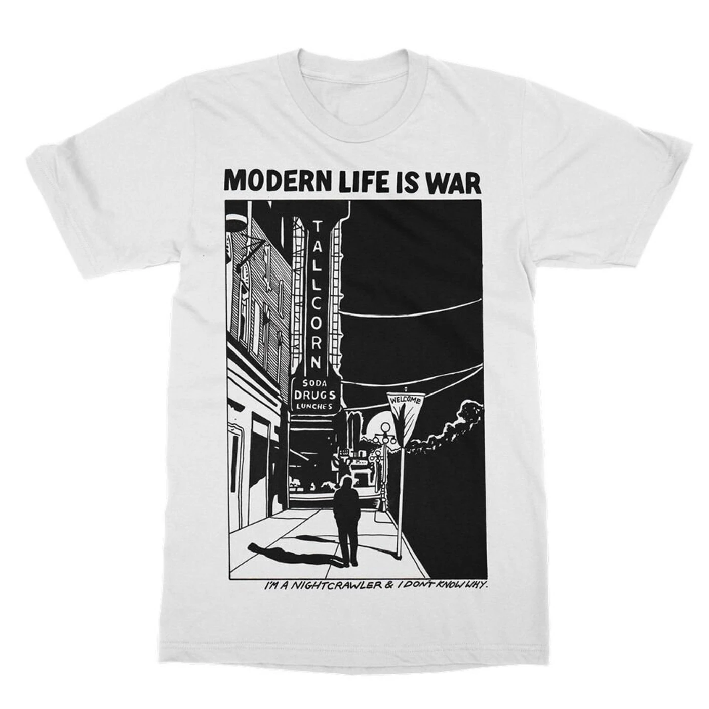 Modern Life Is War Night Crawler Tee (White)