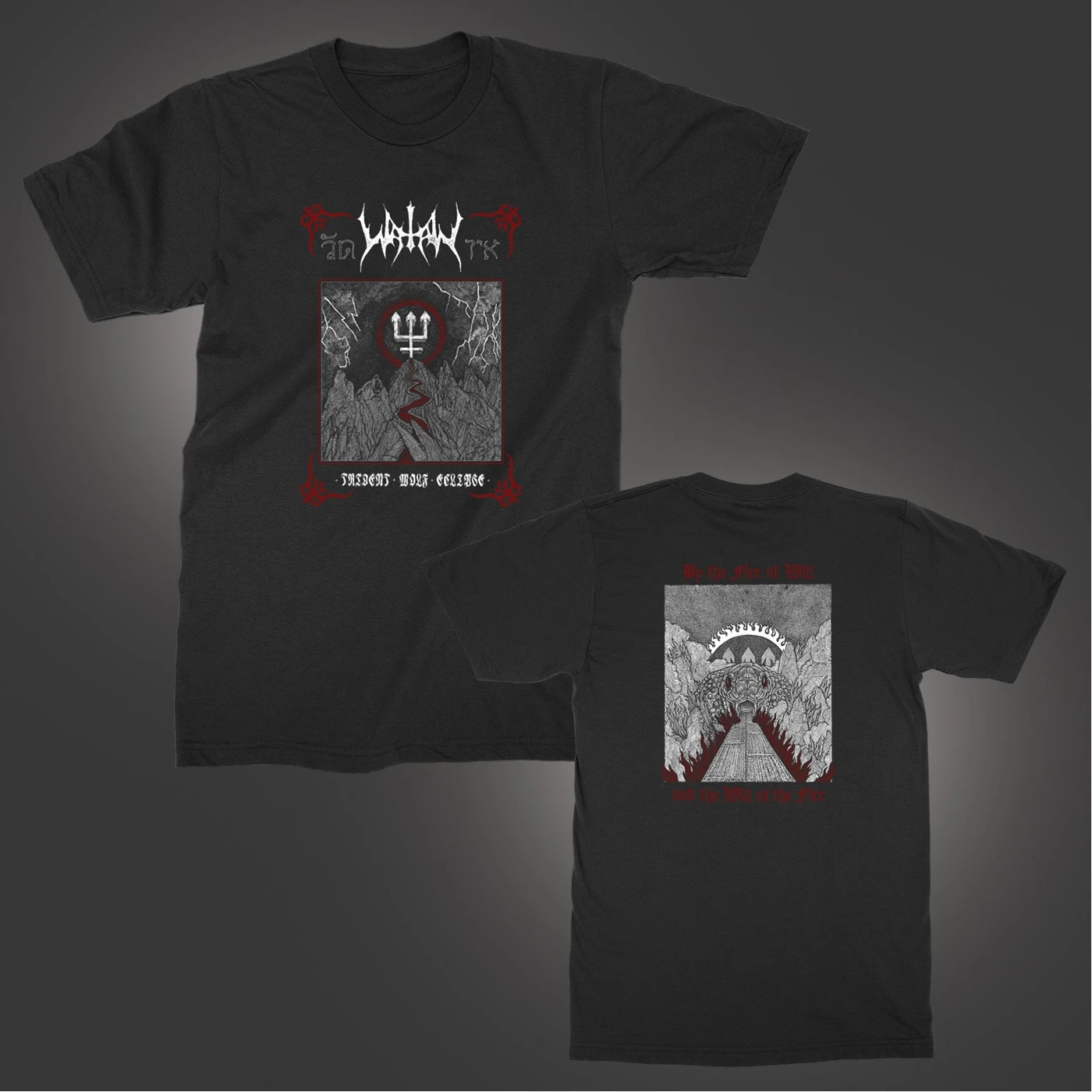 Watain Trident Wolf Eclipse T-Shirt (Black)