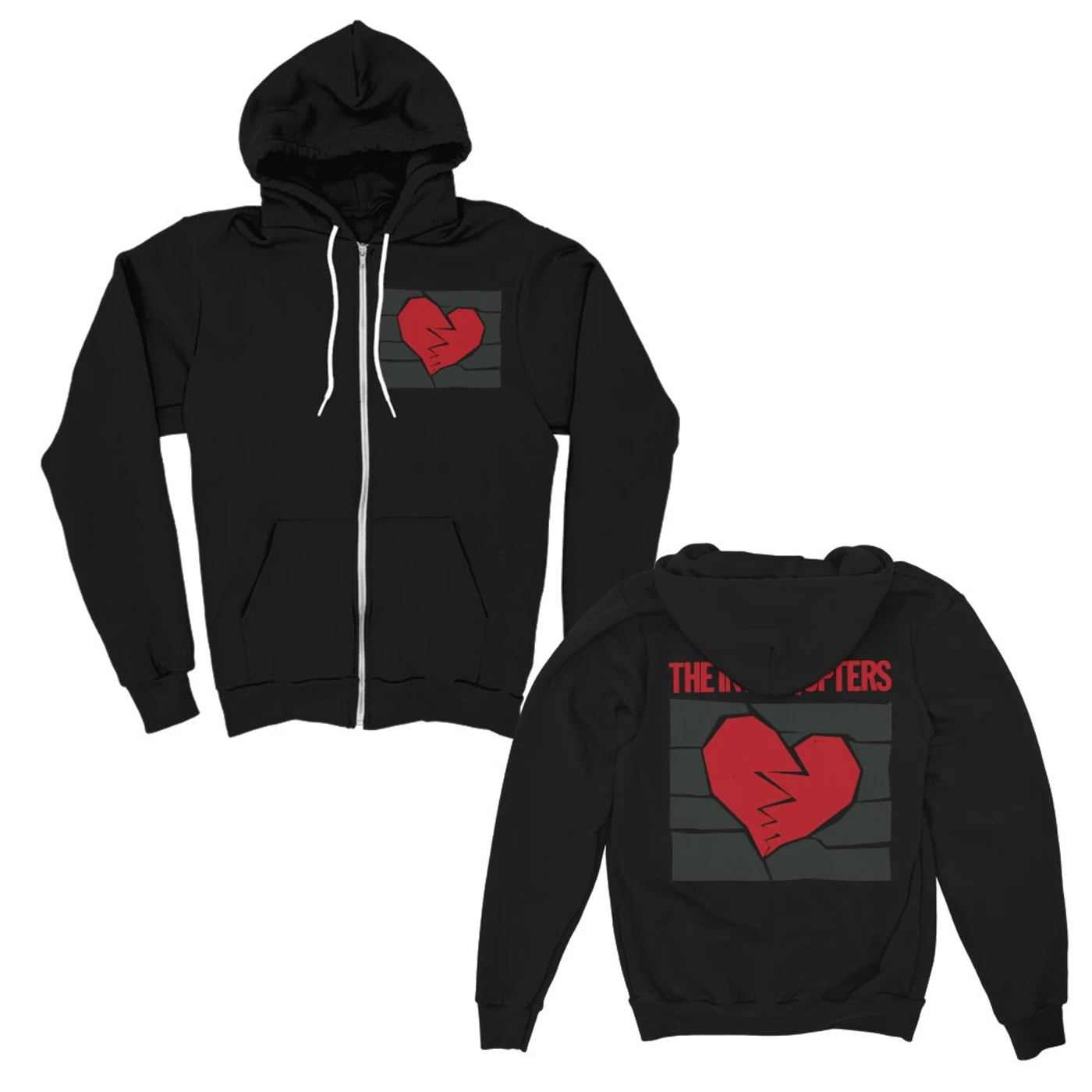 The Interrupters Broken Heart Zip Up (Black)