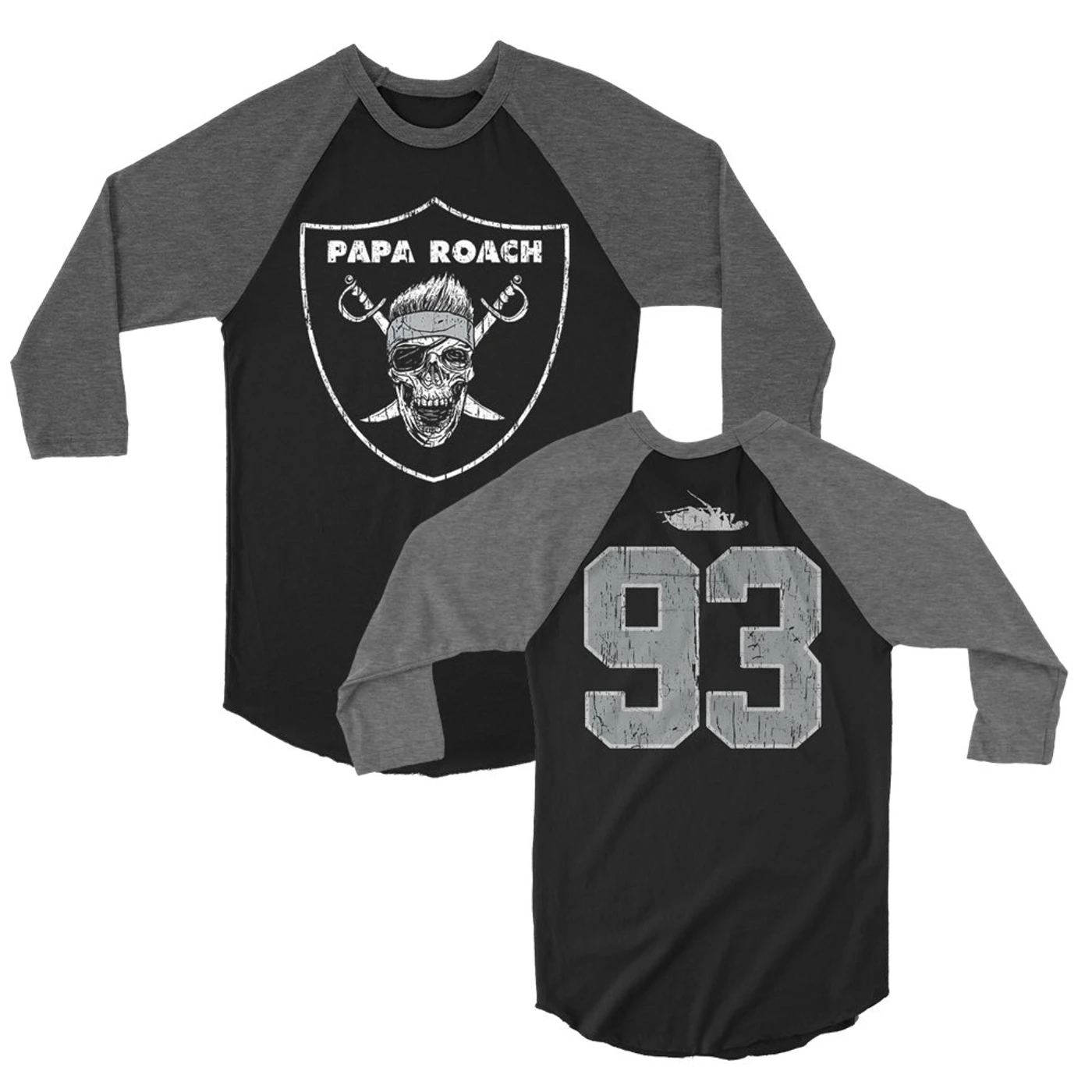 Papa Roach Roach Nation Raglan (Black/Gray)