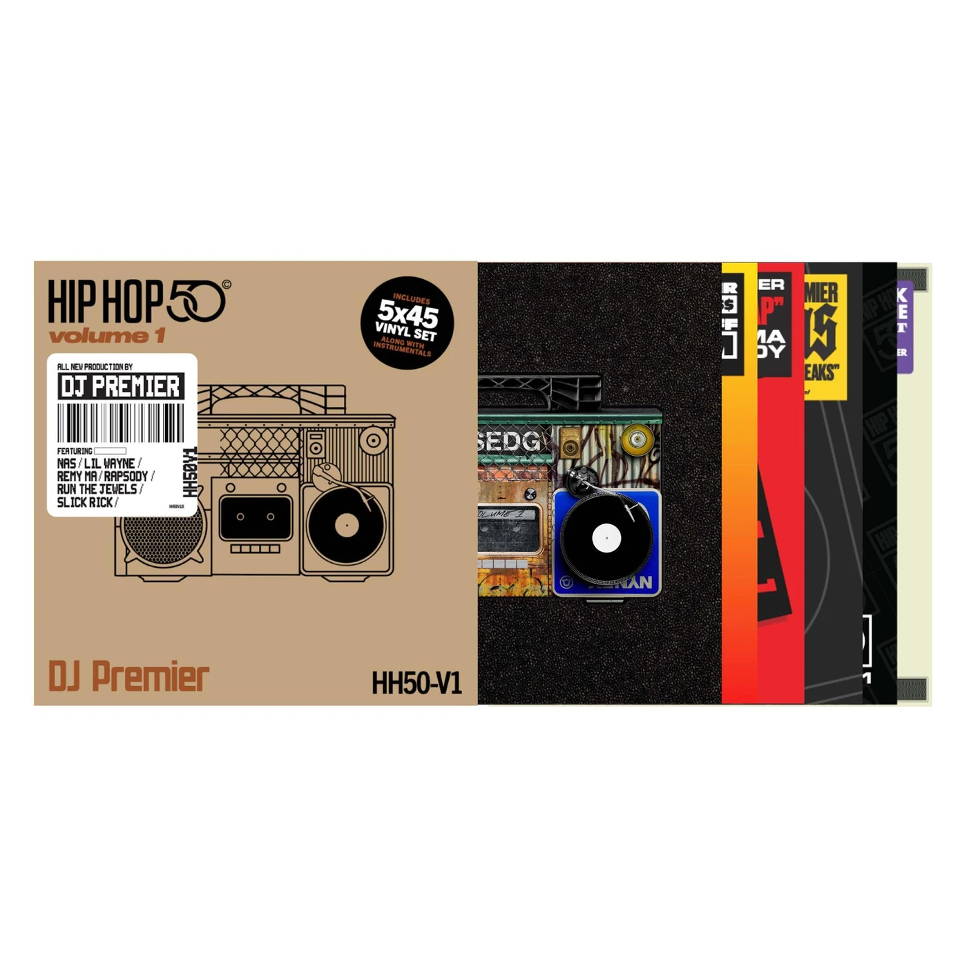 DJ Premier Hip Hop 50: Vol 1 (5 X 45 Set) Vinyl Record