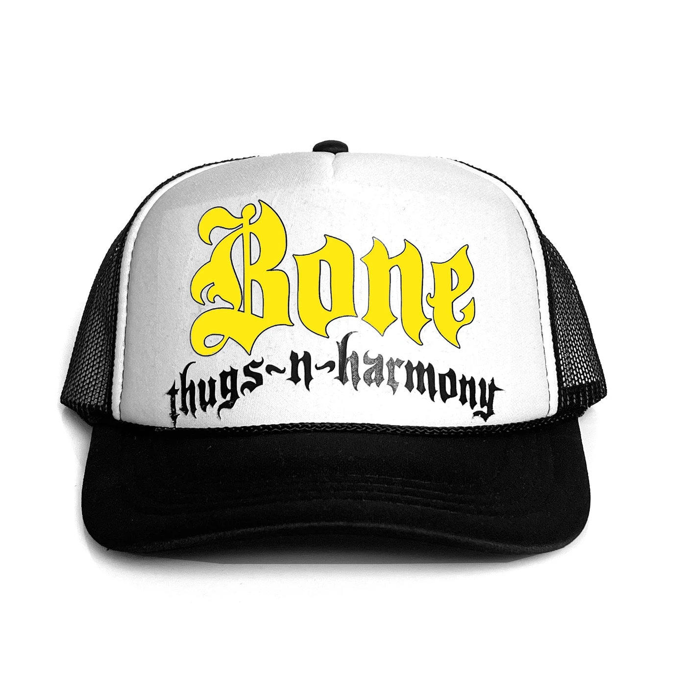 Bone Thugs-N-Harmony YOUTH AOW Yellow Logo  "White/Blk" Trucker Hat
