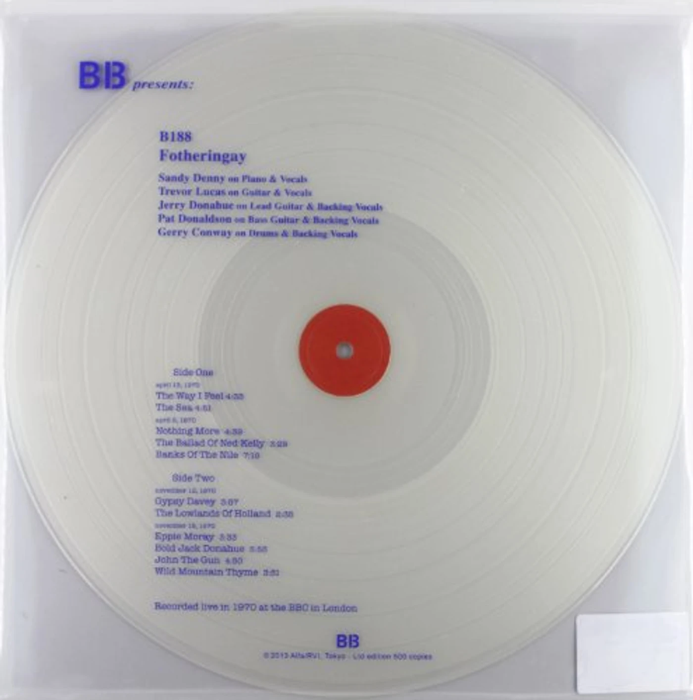 Fotheringay BBC LIVE IN 1970 Vinyl Record - Italy Release